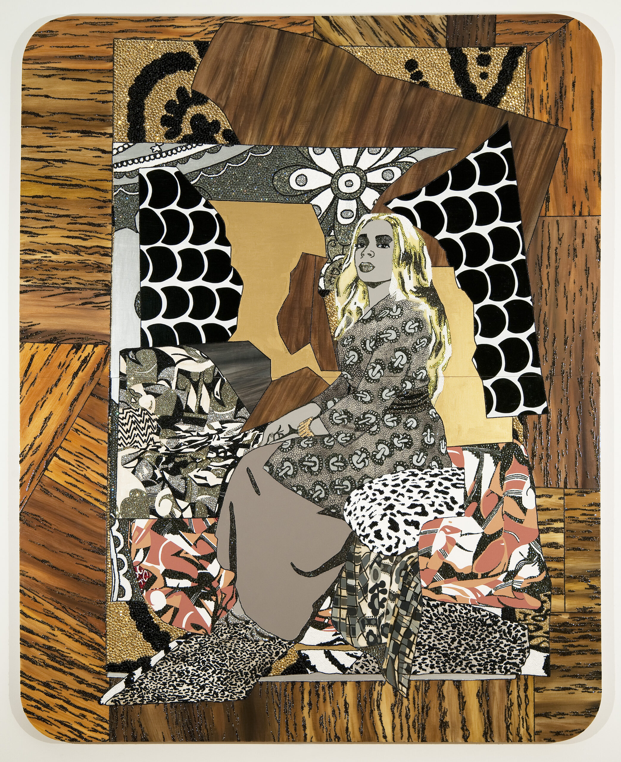 Mickalene Thomas (b. 1971), Din Avec la Main Dans le Miroir, 2008.