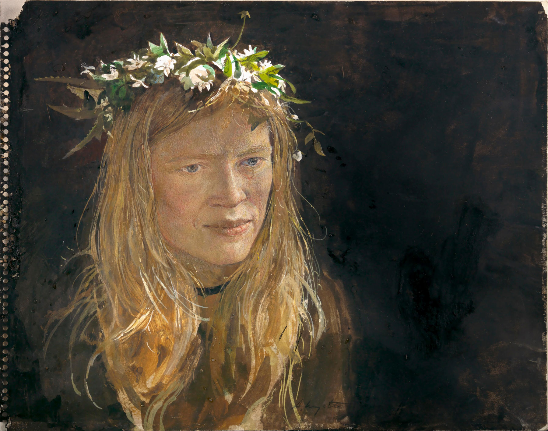 Andrew Wyeth (1917-2009), Crown of Flowers, 1974. The Middleton Family Collection.