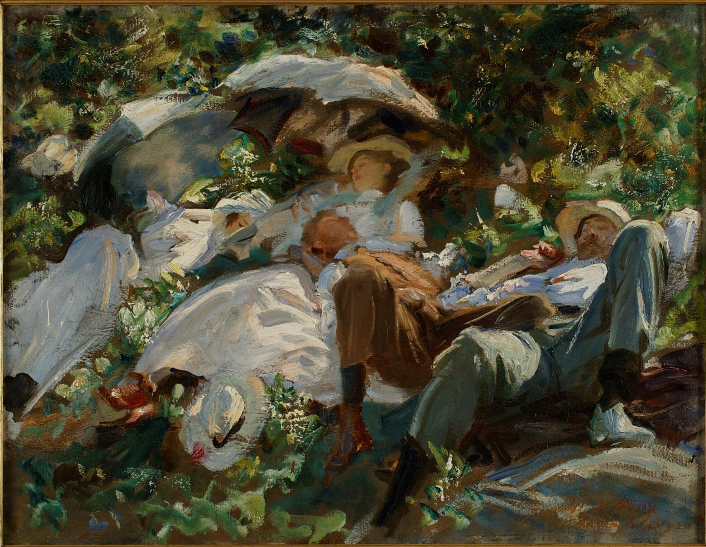John Singer Sargent (1856-1925), Group with Parasols (A Siesta), 1904-1905. The Middleton Family Collection.