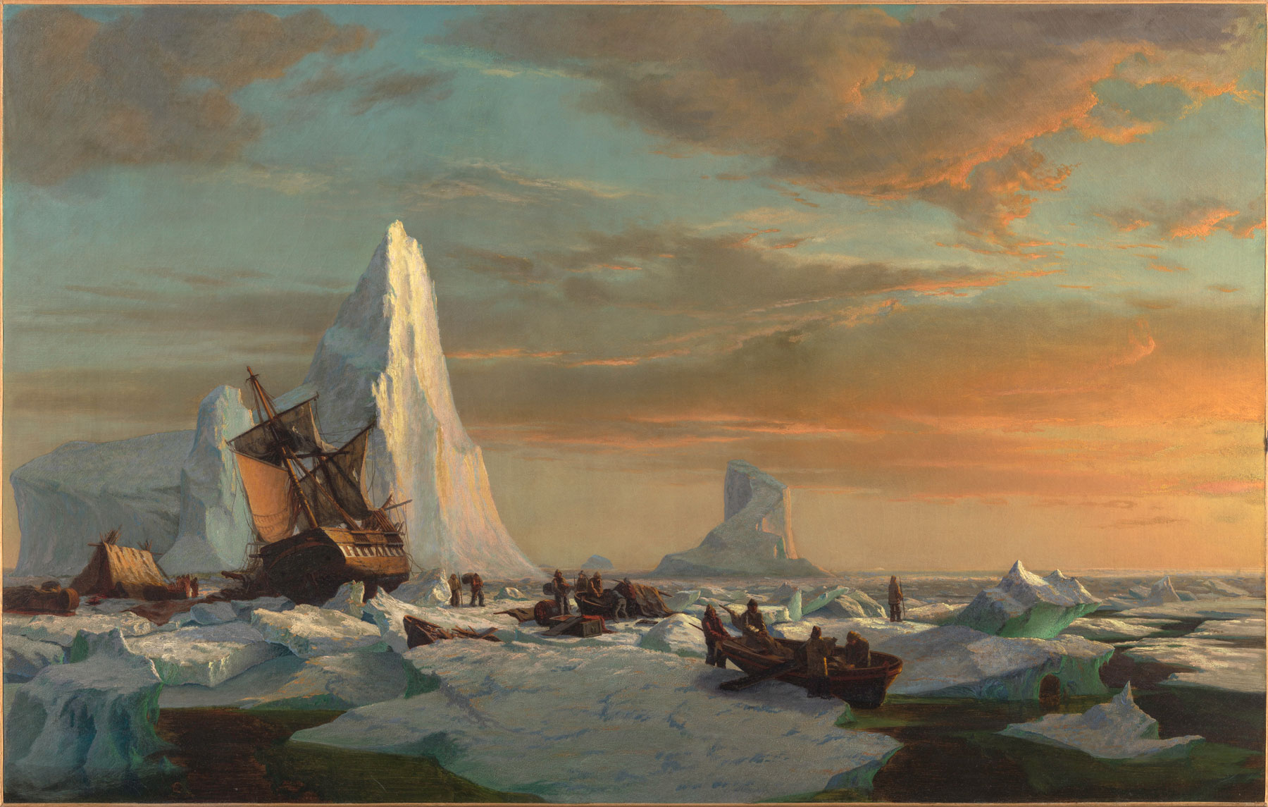 William Bradford (1823-1892), Whalers Trapped in the Arctic Ice, c. 1870-80. The Middleton Family Collection.